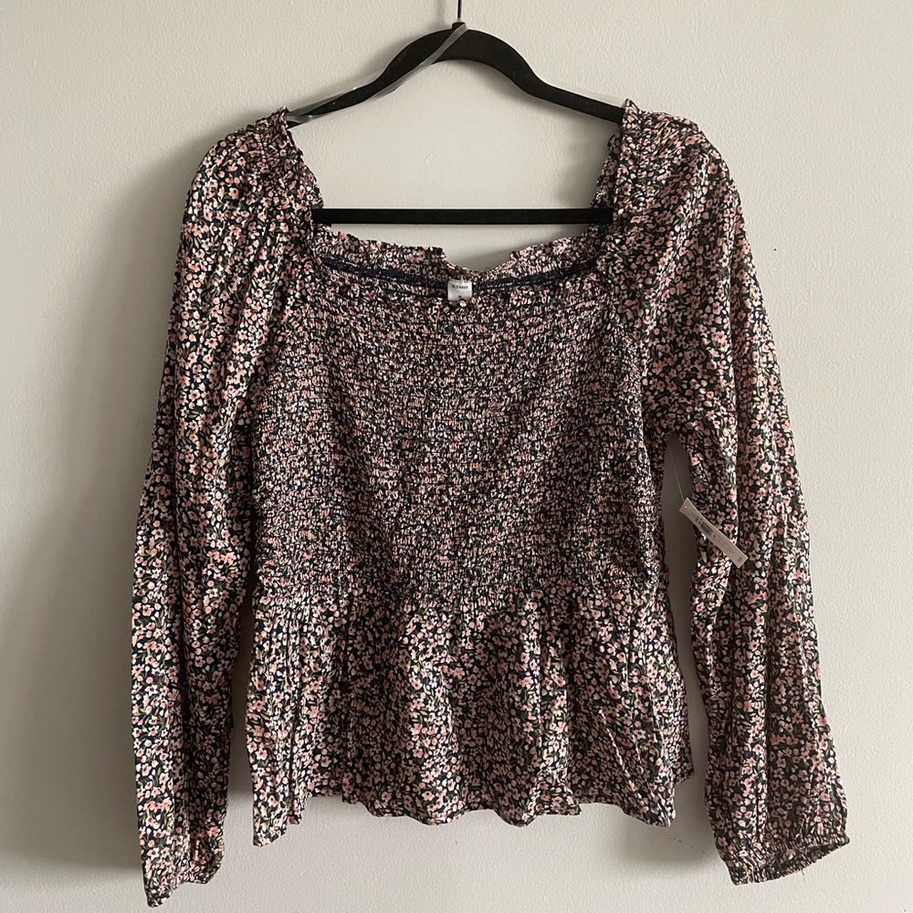 Old Navy - Smocked Square Neck Peplum Blouse